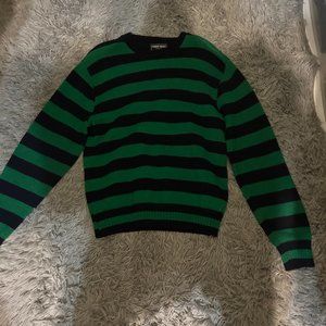 BRAND NEW green and blue long sleeve sweater, size large, robert bruce brand